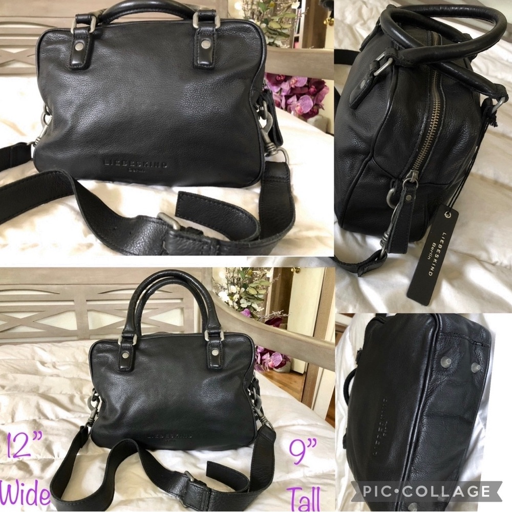 Liebeskind Black Leather Messenger Bag